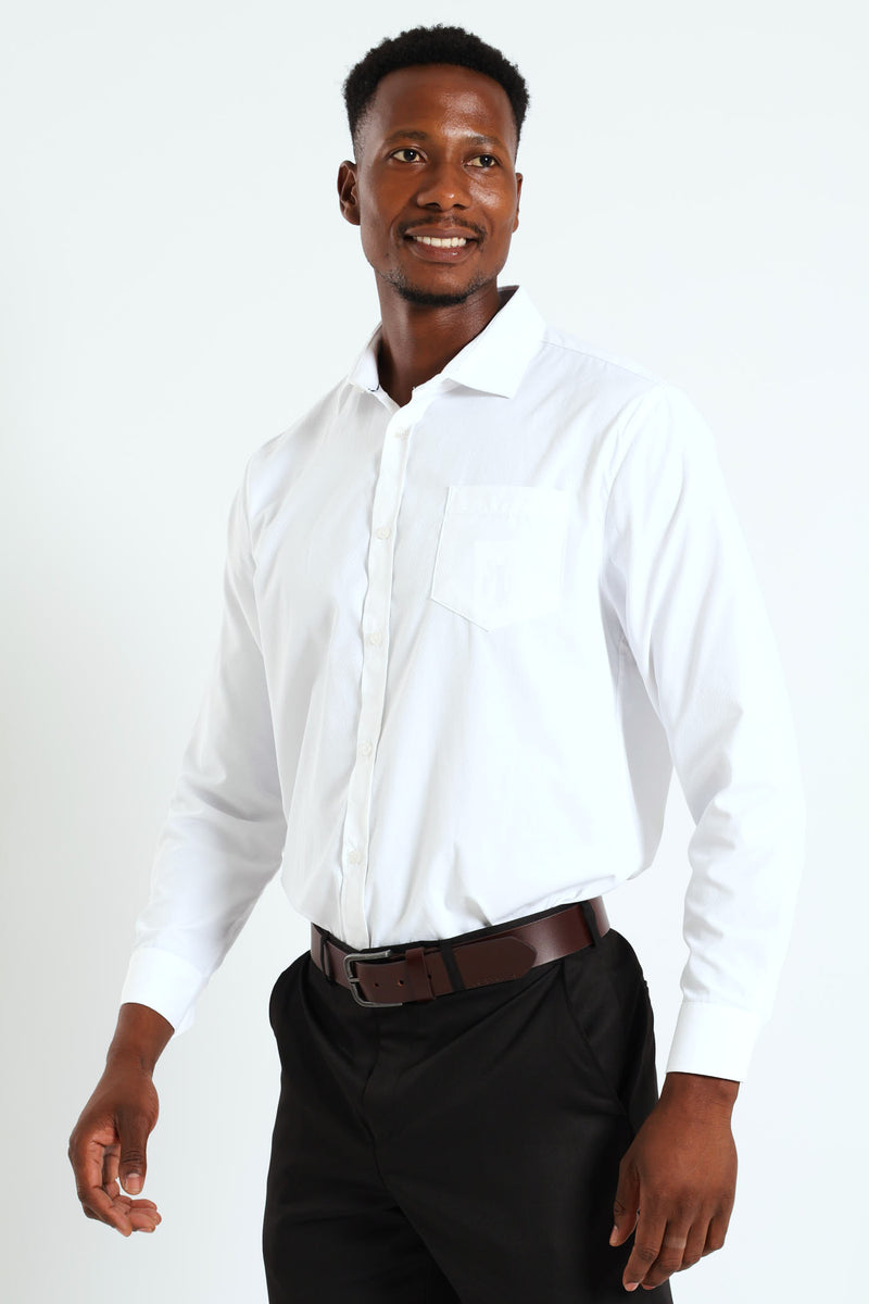 Contrast Dobby Shirt - White