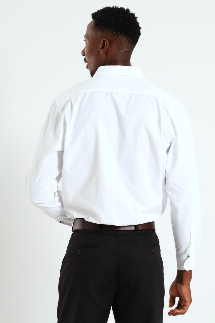 Contrast Dobby Shirt - White