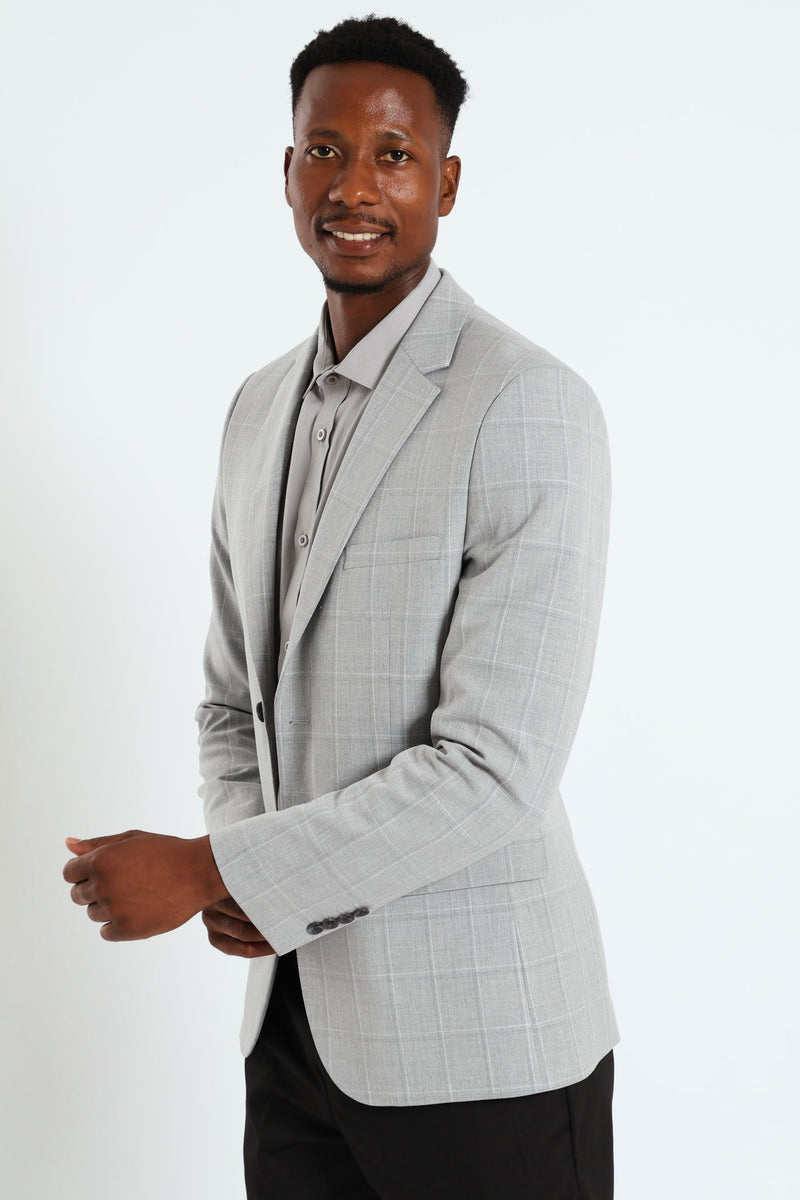 Check Blazer - Grey