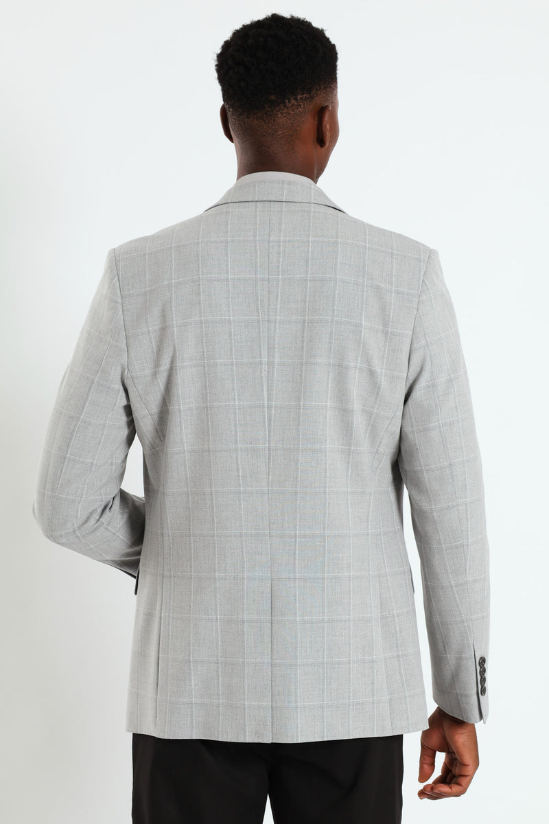 Check Blazer - Grey
