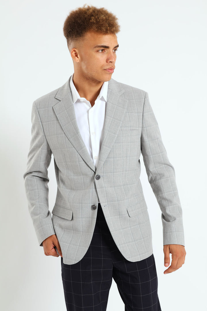 Check Blazer - Grey