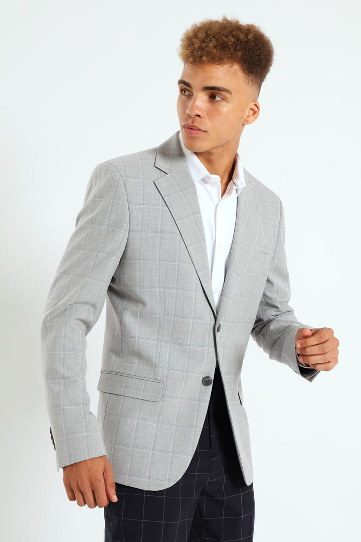 Check Blazer - Grey