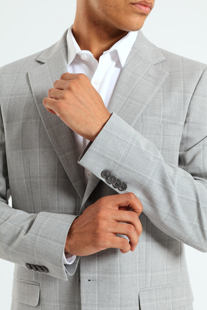 Check Blazer - Grey