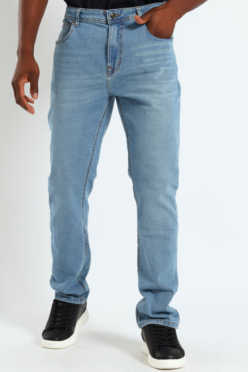 Slim Leg Denim Jeans - Mid Denim