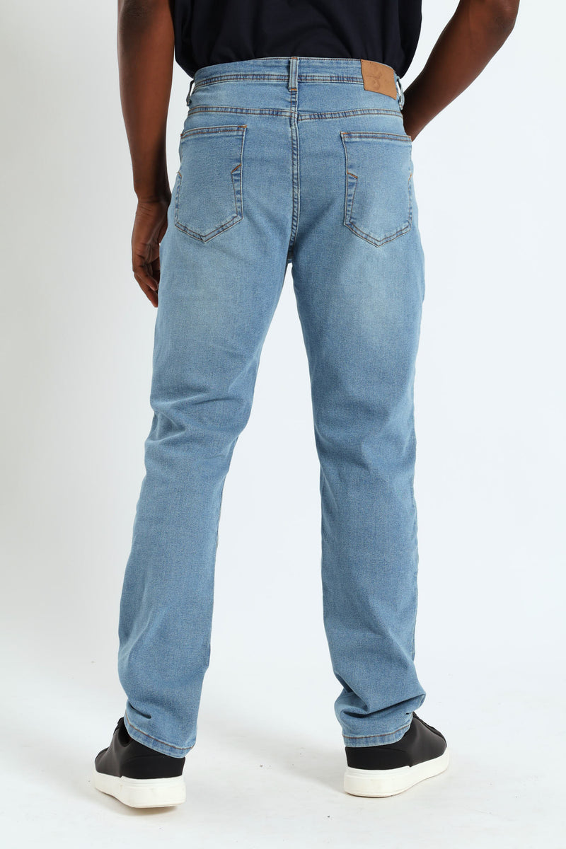 Slim Leg Denim Jeans - Mid Denim