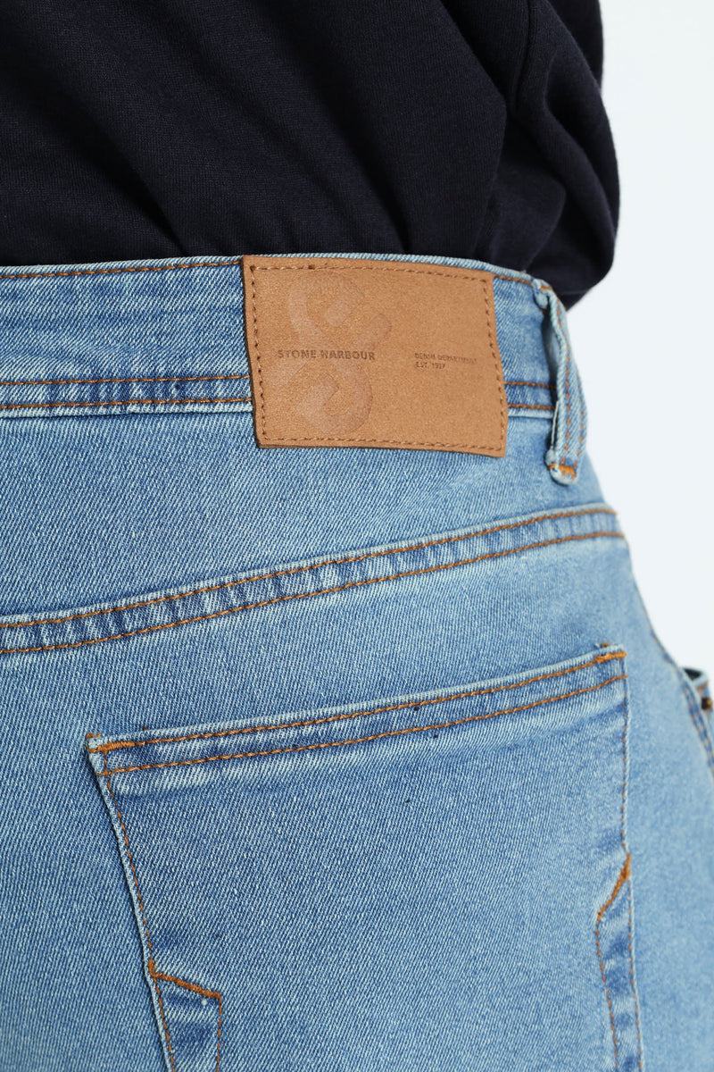 Slim Leg Denim Jeans - Mid Denim