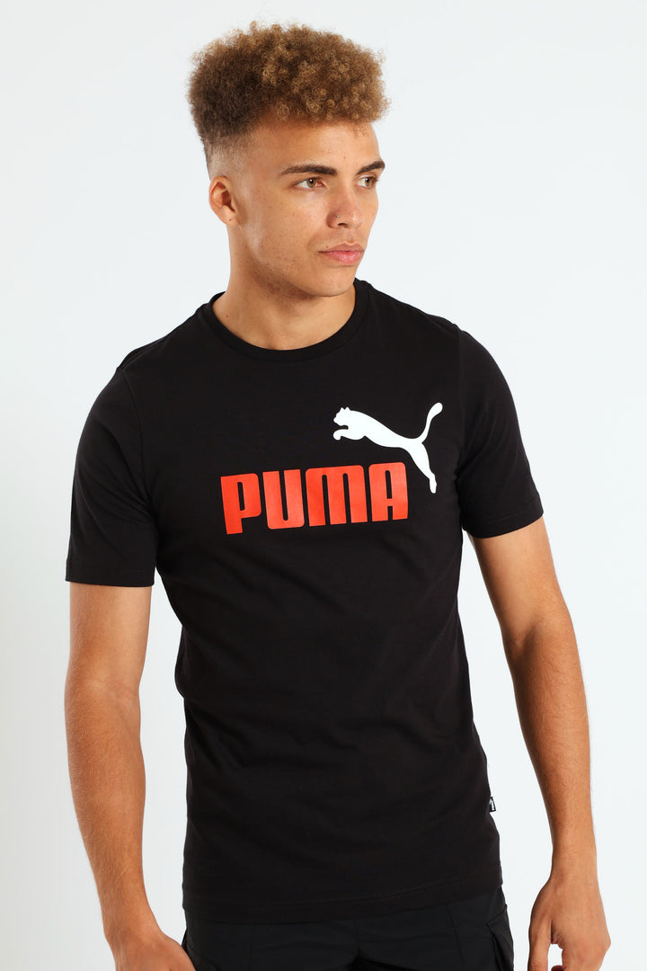 Essential Plus Two Tone Logo Tee - Black