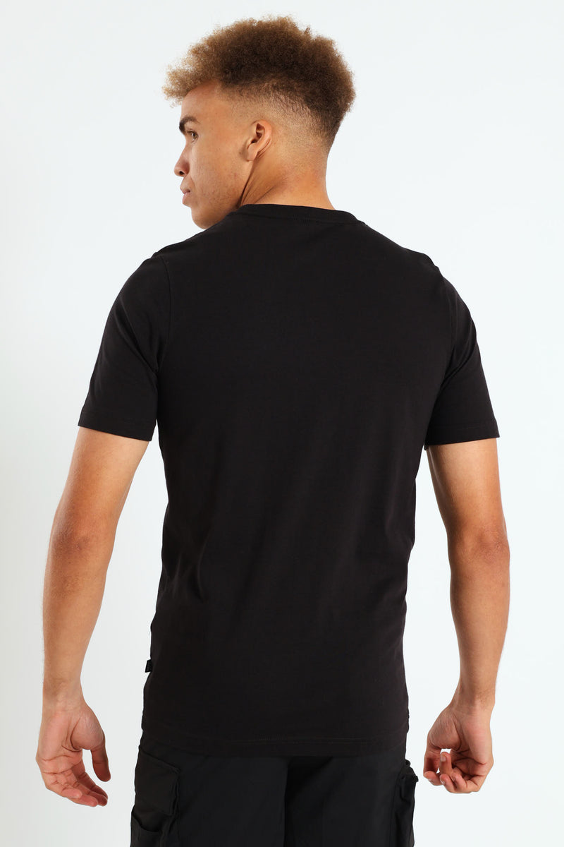 Essential Plus Two Tone Logo Tee - Black