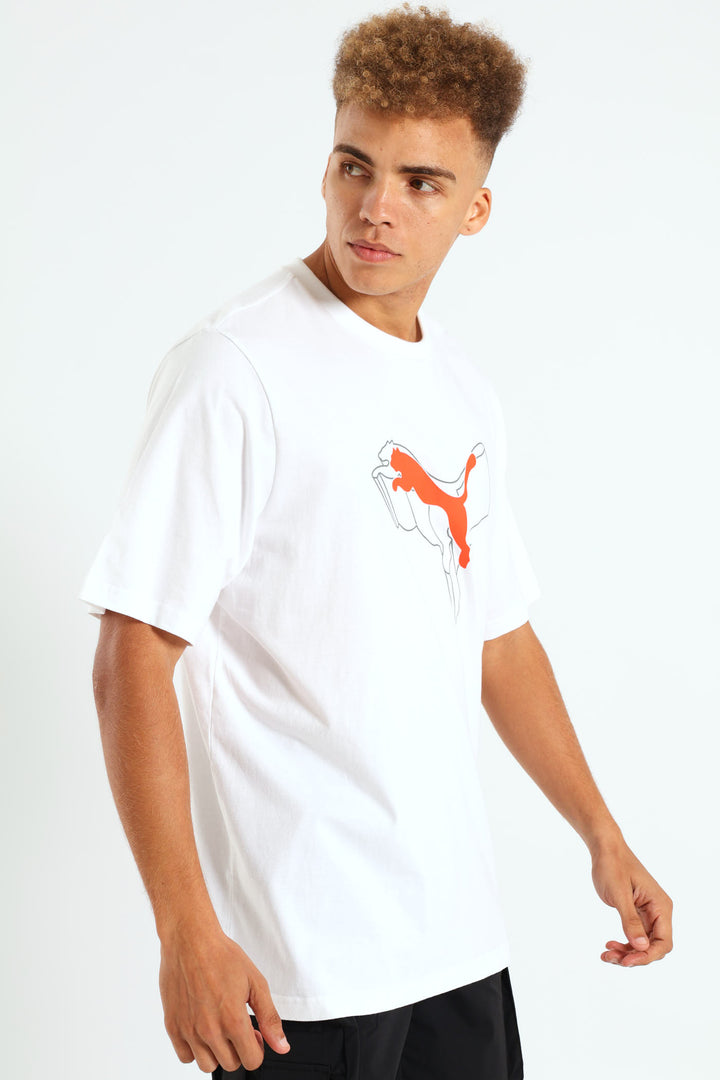 Essential Plus Logo Lab Cat Tee - White