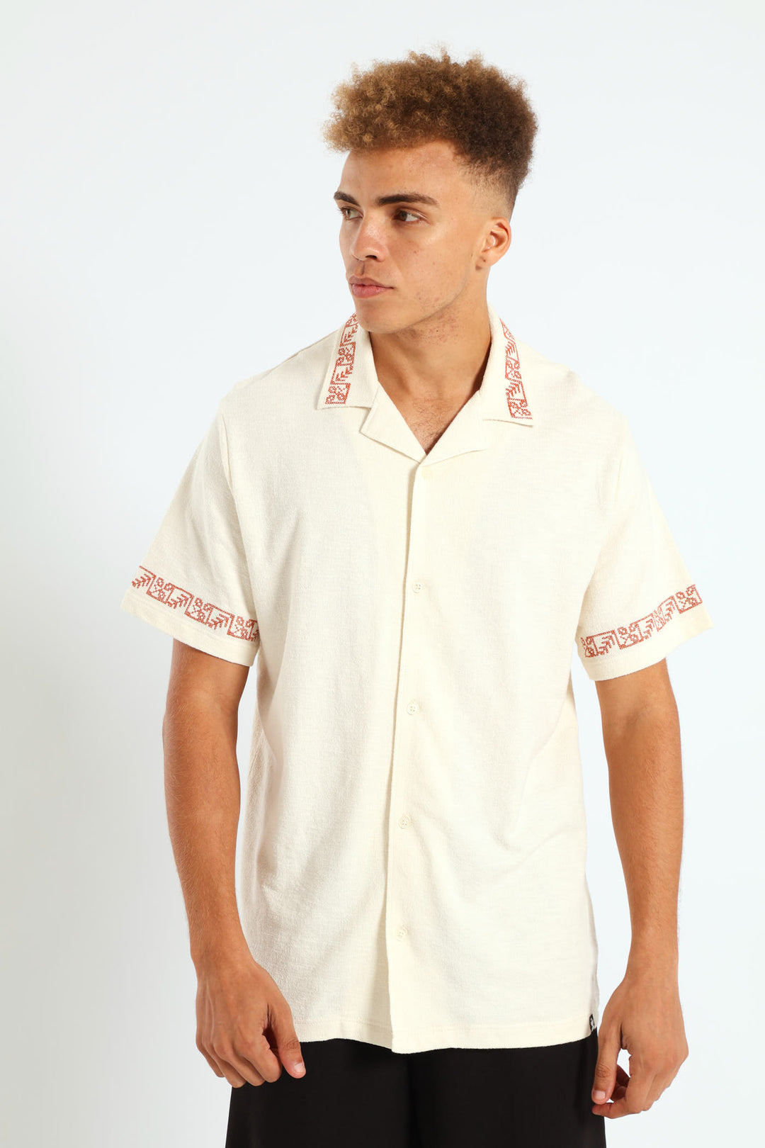 Resort Embroidered Knit Shirt - Off White