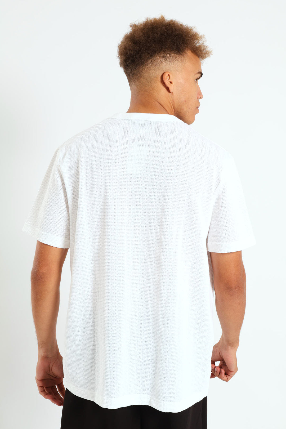 Fine Crochet Look Tee - White