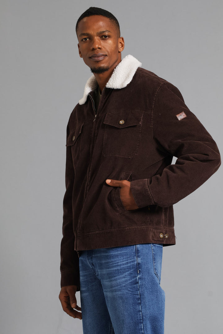 Corduroy Trucker Jacket - Chocolate