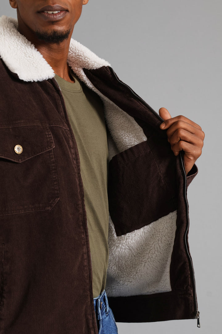 Corduroy Trucker Jacket - Chocolate