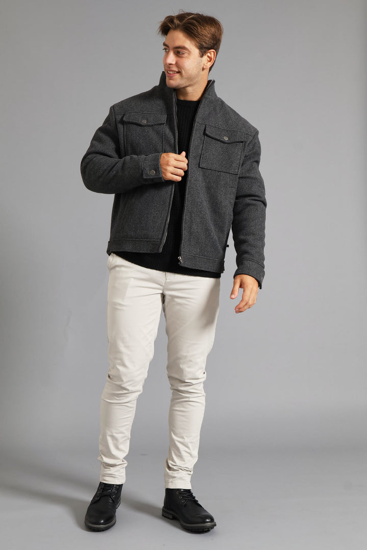 Harrington Melton Jacket - Charcoal