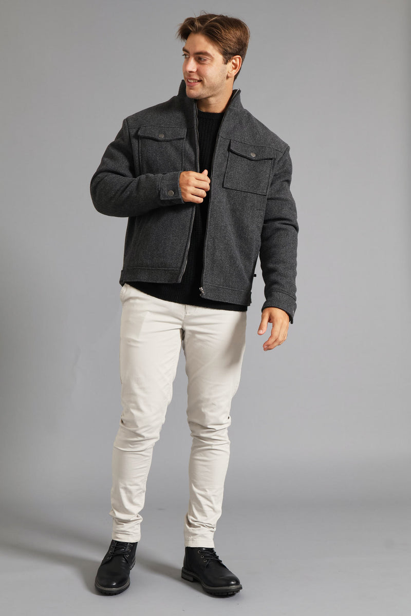 Harrington Melton Jacket - Charcoal