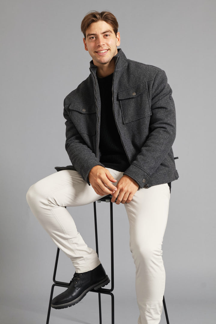 Harrington Melton Jacket - Charcoal