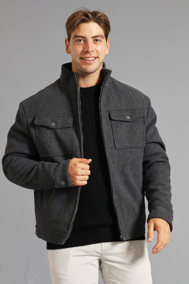 Harrington Melton Jacket - Charcoal