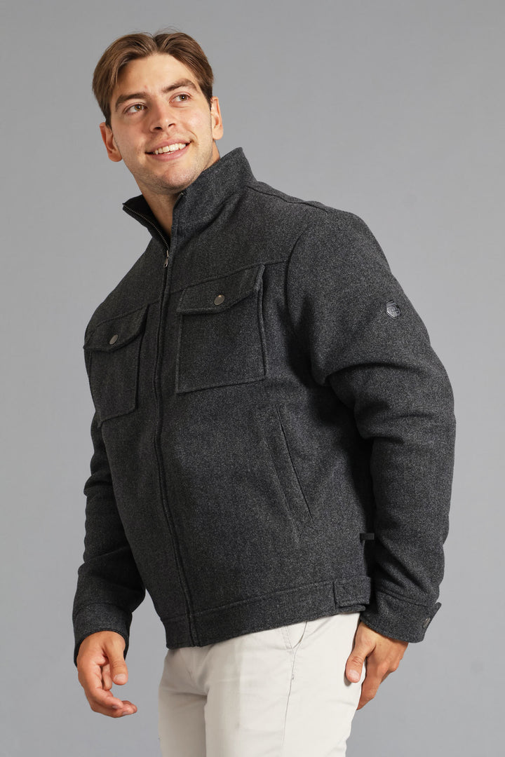 Harrington Melton Jacket - Charcoal