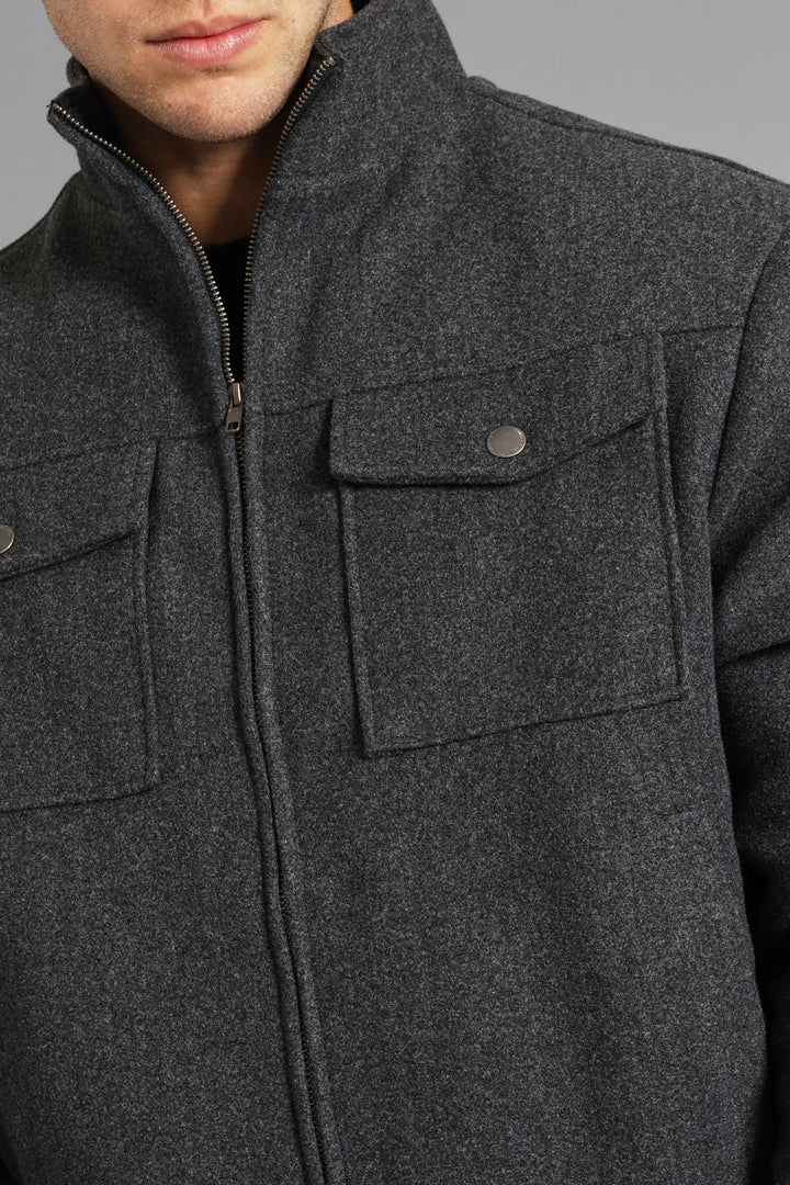 Harrington Melton Jacket - Charcoal