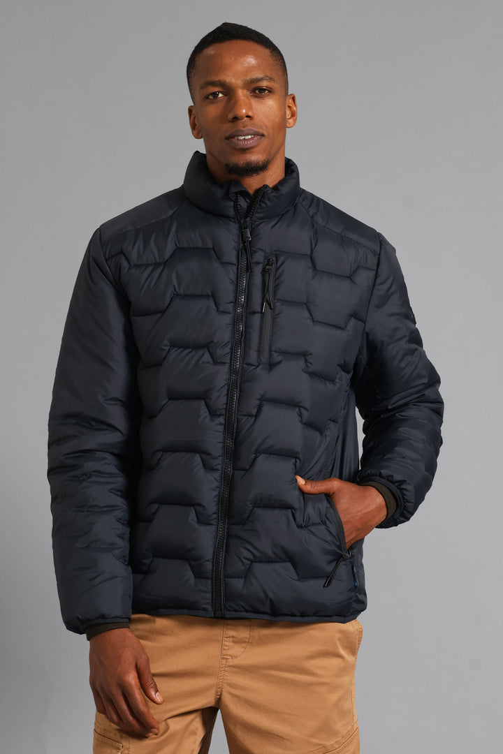 Gunmetal Panel Puffer Jacket - Gunmetal