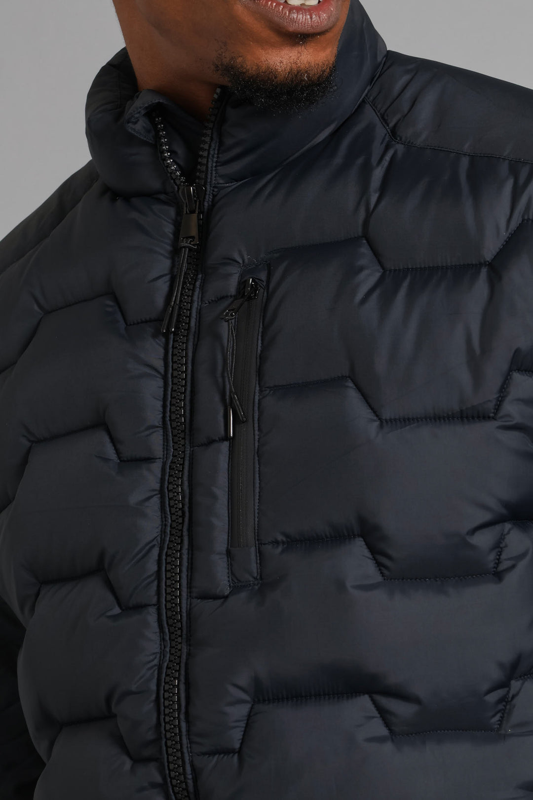 Gunmetal Panel Puffer Jacket - Gunmetal