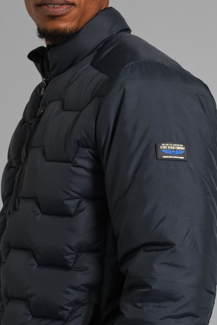 Gunmetal Panel Puffer Jacket - Gunmetal