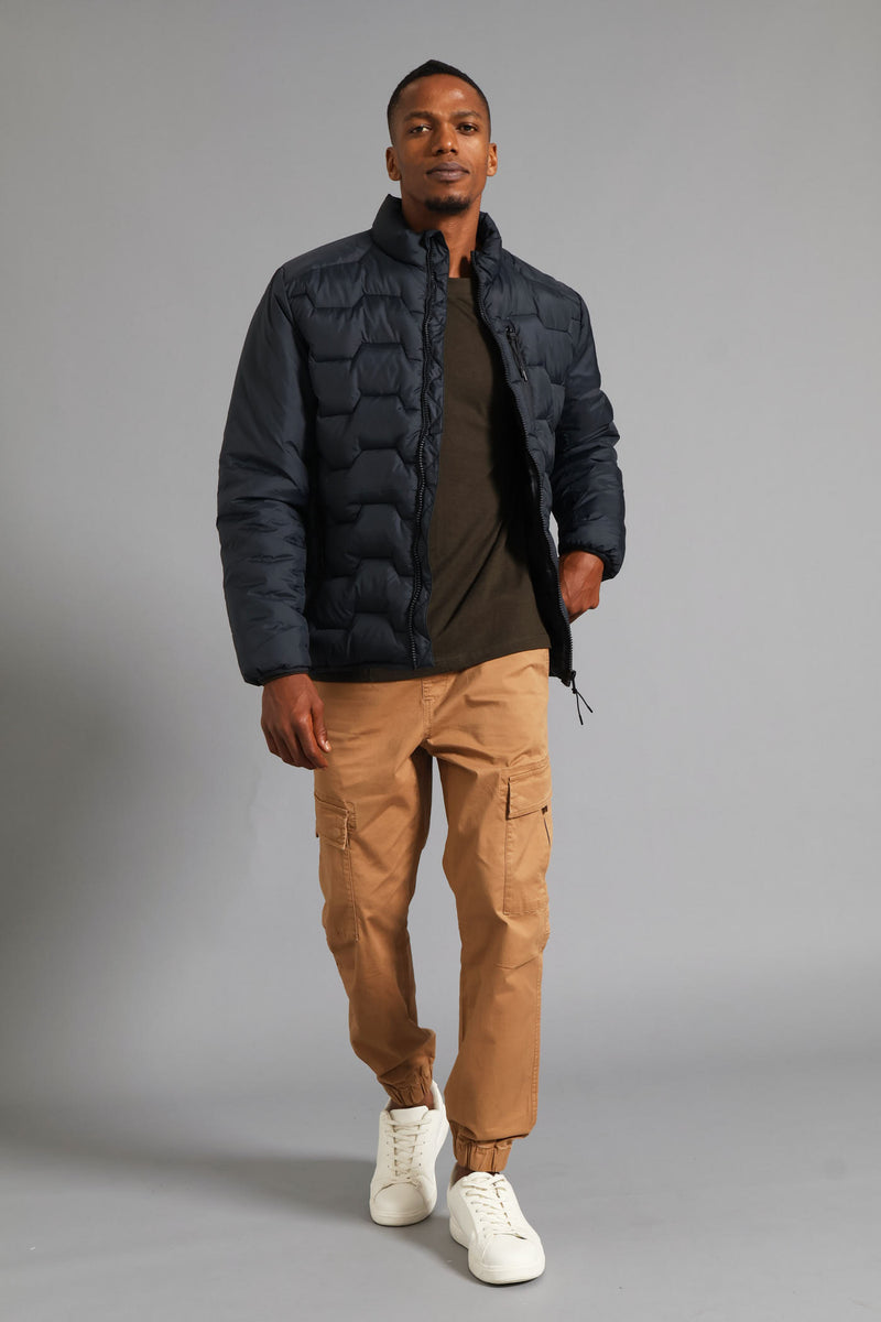 Gunmetal Panel Puffer Jacket - Gunmetal
