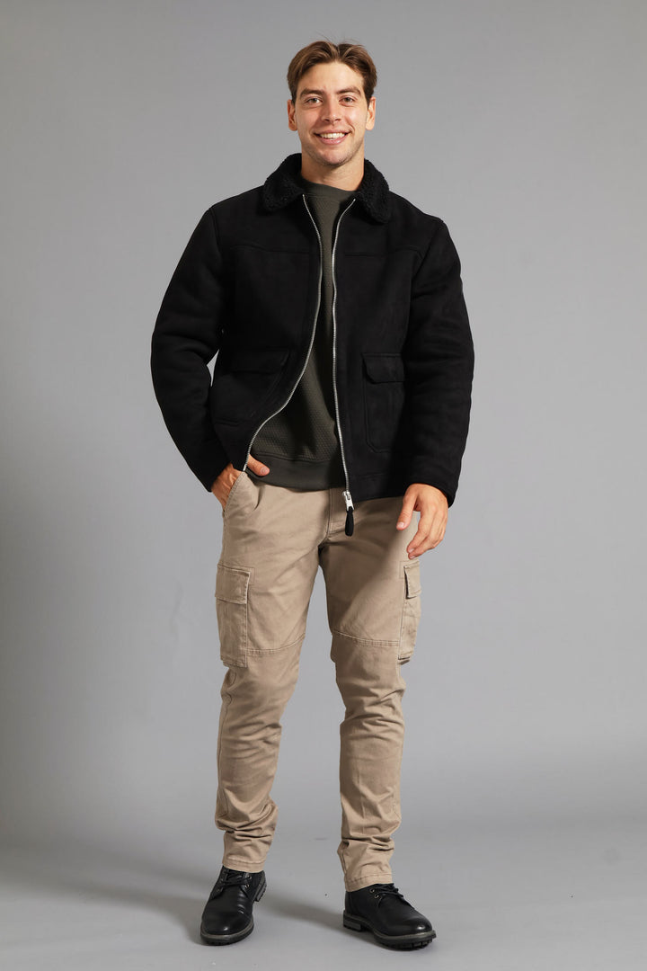 Sherling Sherpa Trucker Jacket - Black