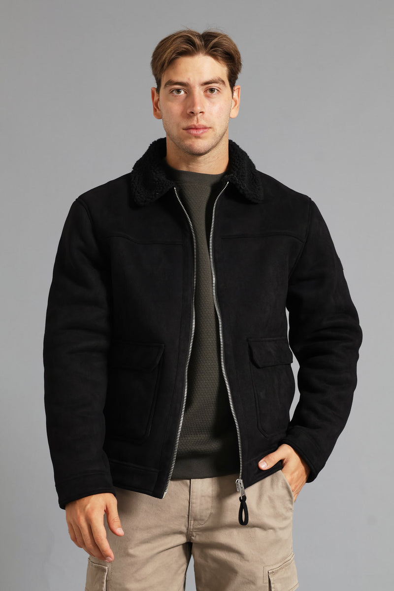 Sherling Sherpa Trucker Jacket - Black
