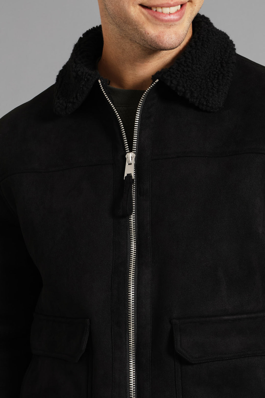 Sherling Sherpa Trucker Jacket - Black