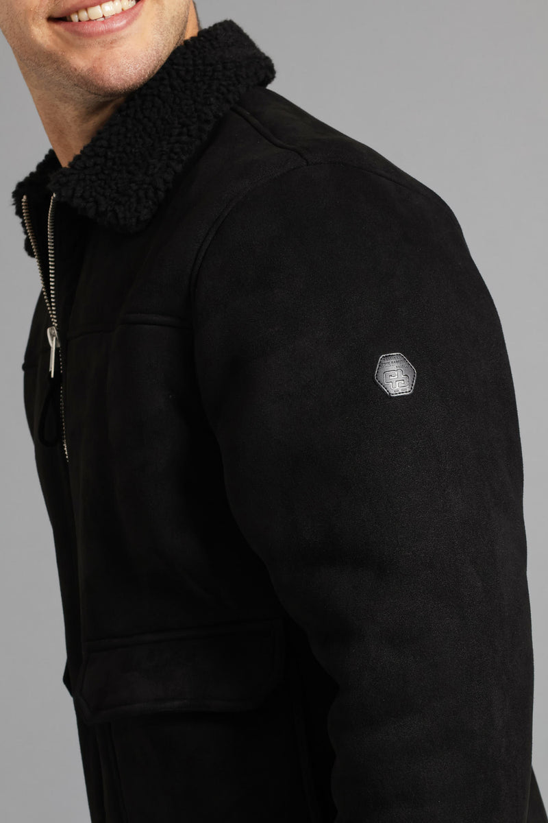 Sherling Sherpa Trucker Jacket - Black