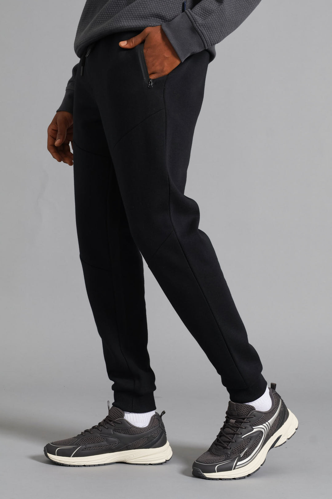 Fashion Zip Jogger - Black