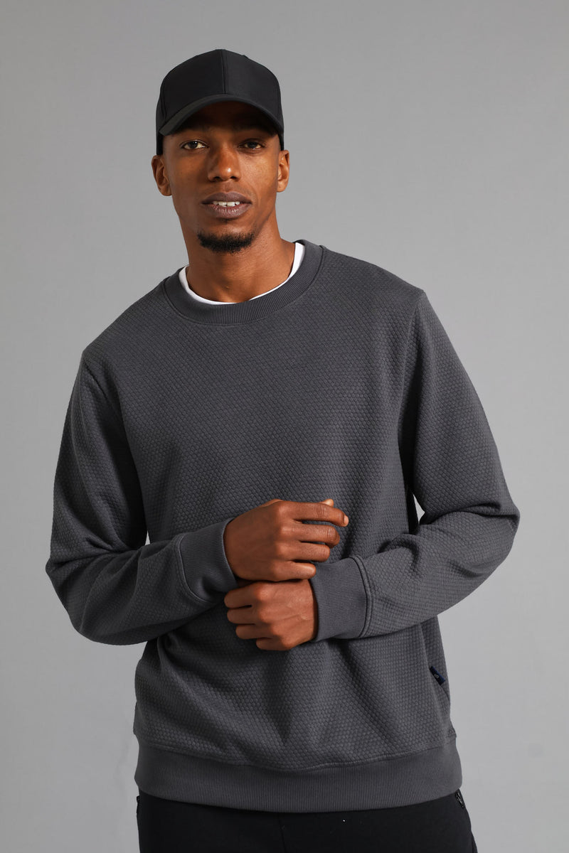 Diamond Surf Int Crew Top - Charcoal