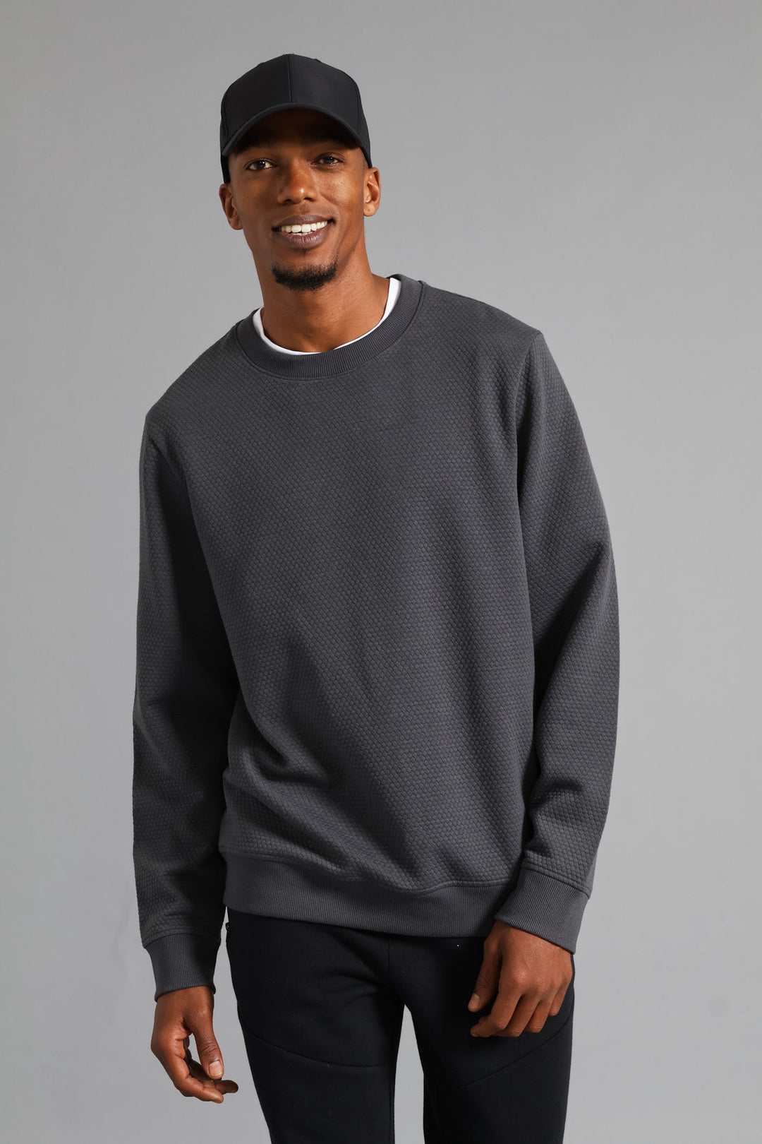 Diamond Surf Int Crew Top - Charcoal