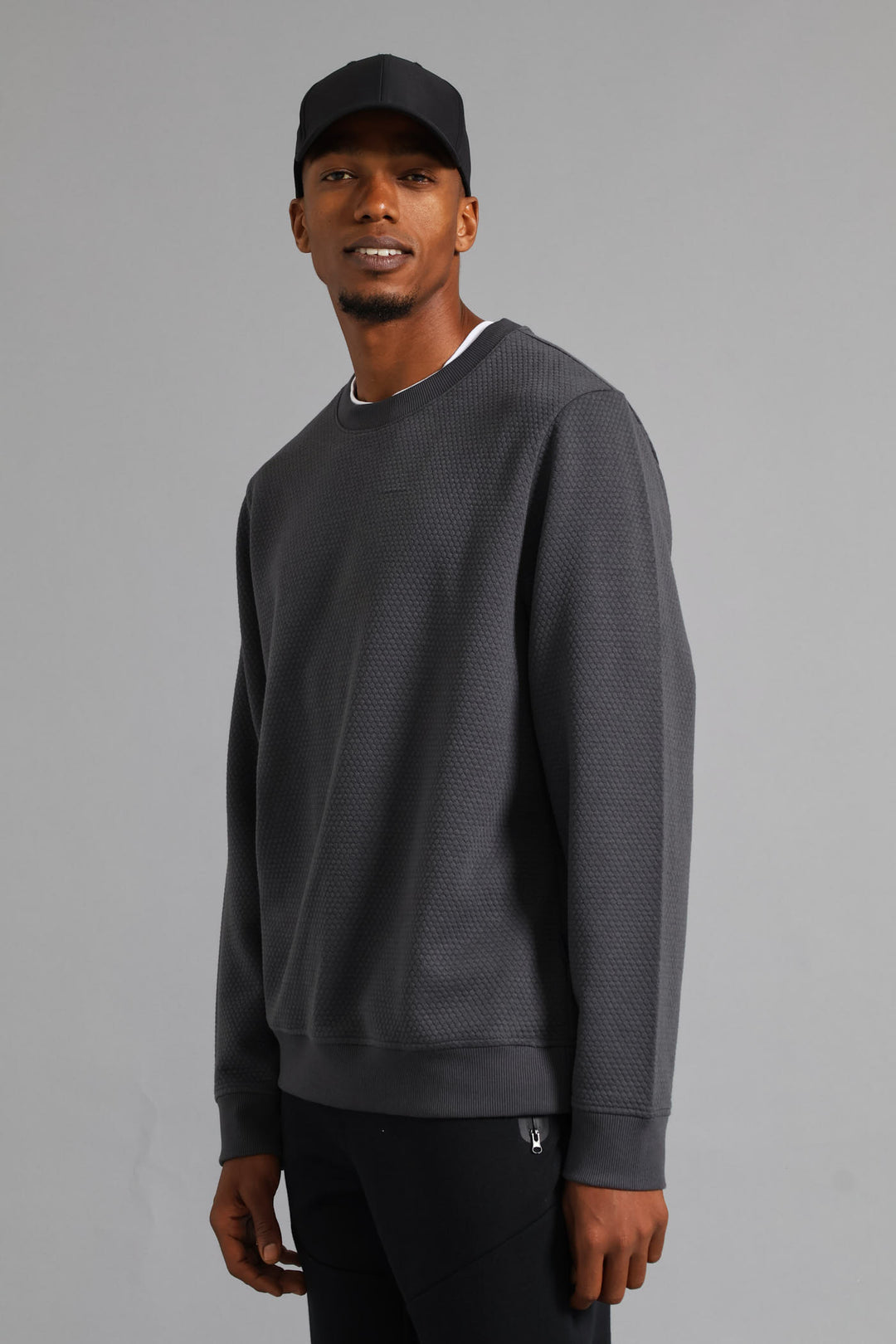Diamond Surf Int Crew Top - Charcoal