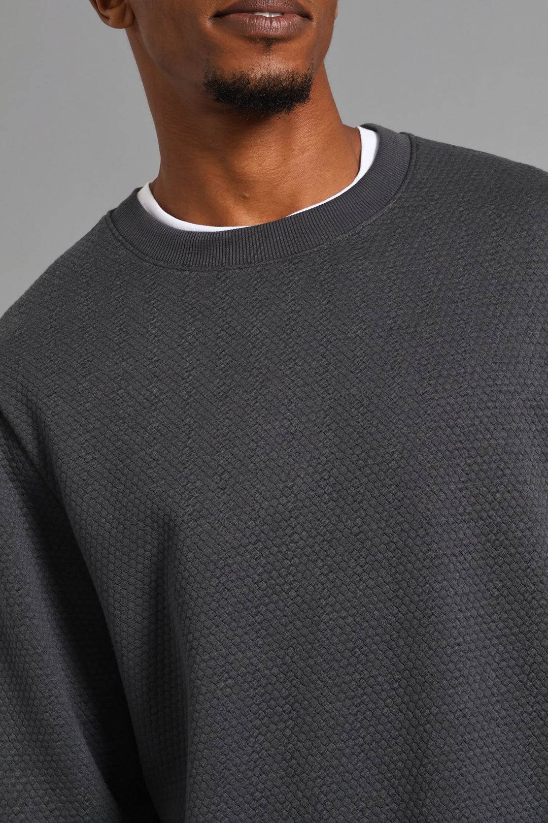 Diamond Surf Int Crew Top - Charcoal