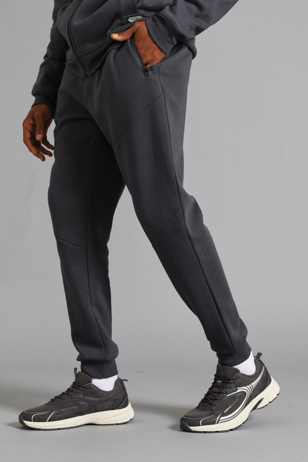 Fashion Zip Jogger - Charcoal