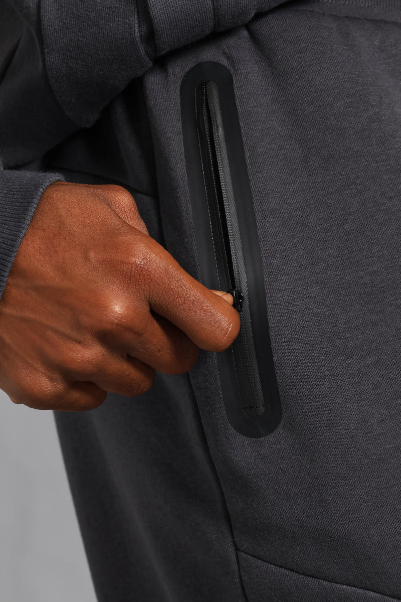 Fashion Zip Jogger - Charcoal