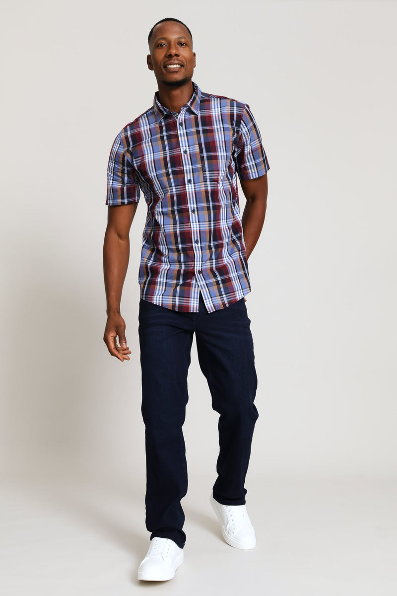 Regular Check Shirt - Navy
