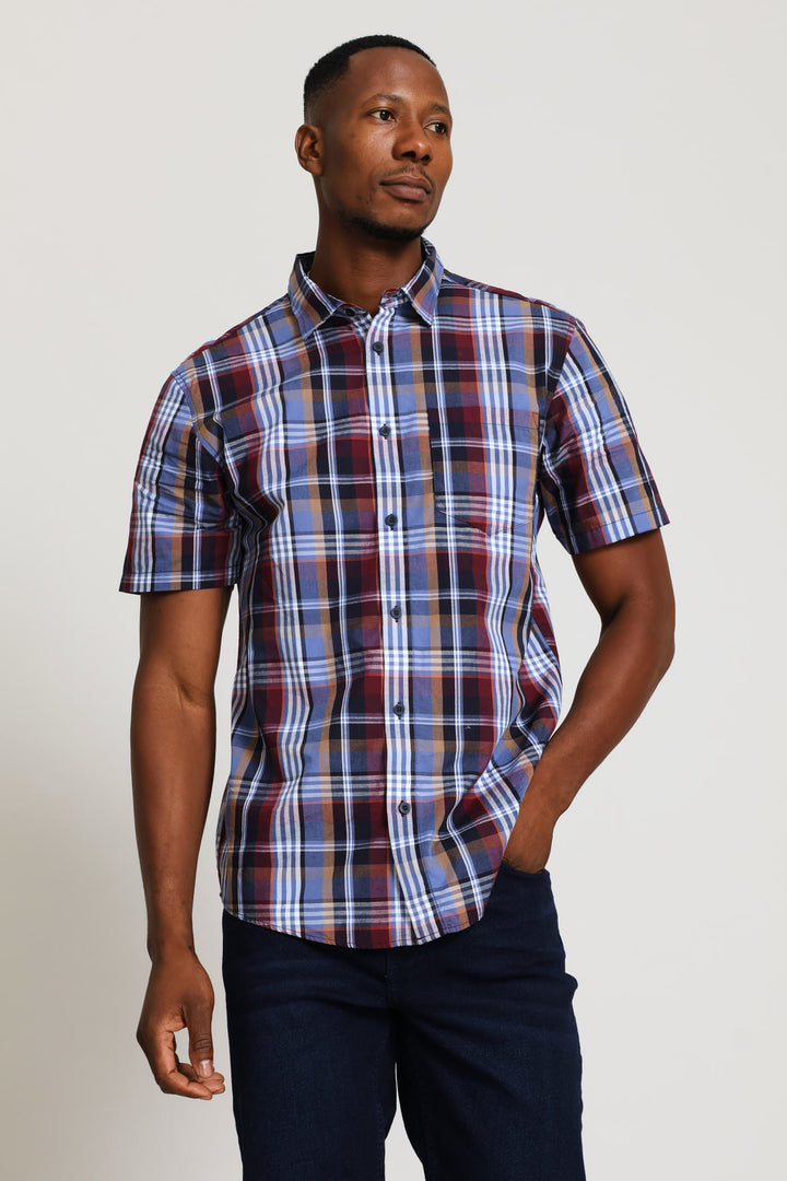 Regular Check Shirt - Navy