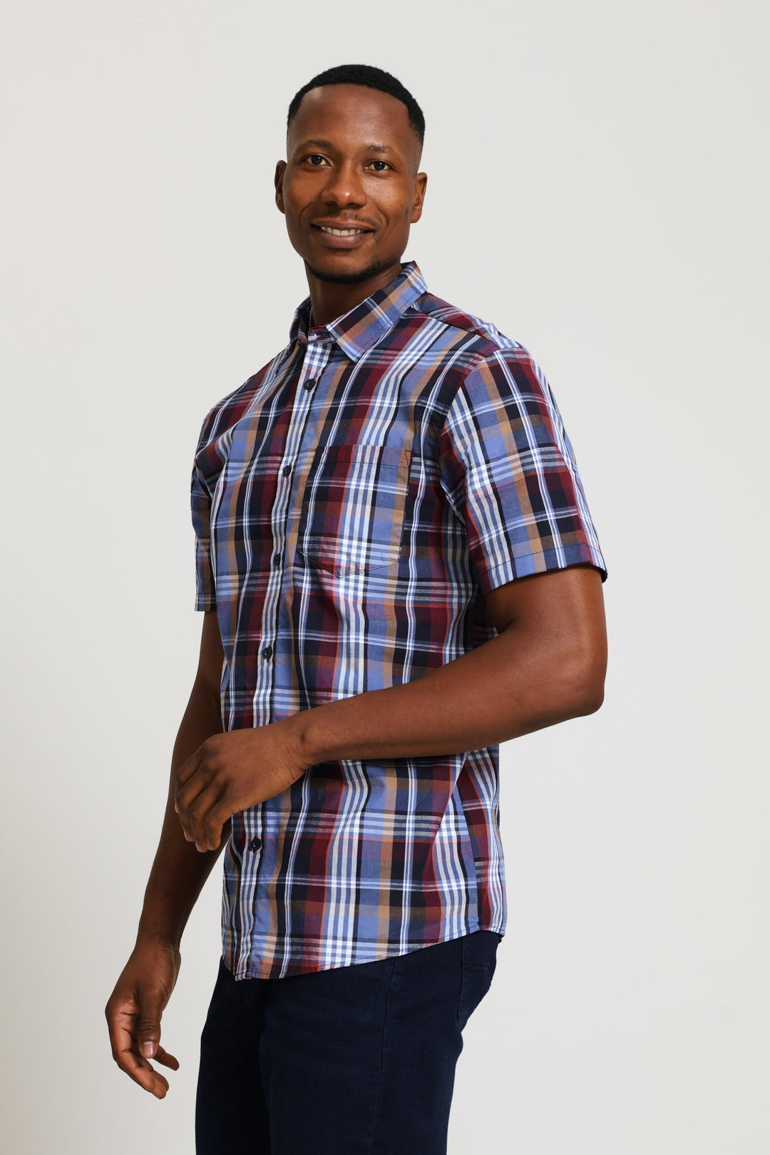 Regular Check Shirt - Navy
