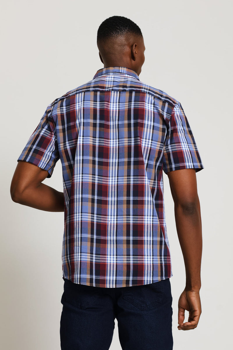 Regular Check Shirt - Navy