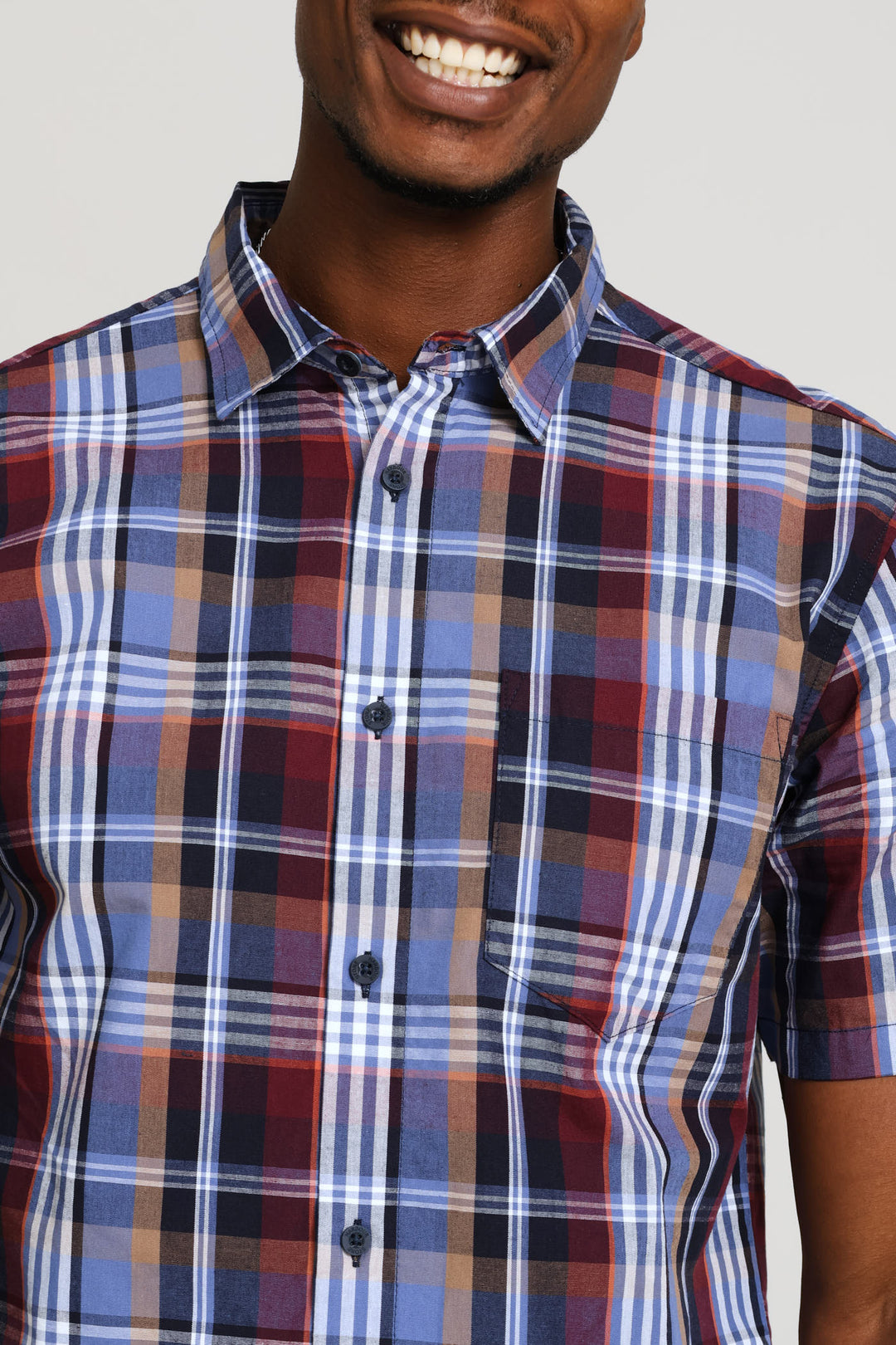 Regular Check Shirt - Navy