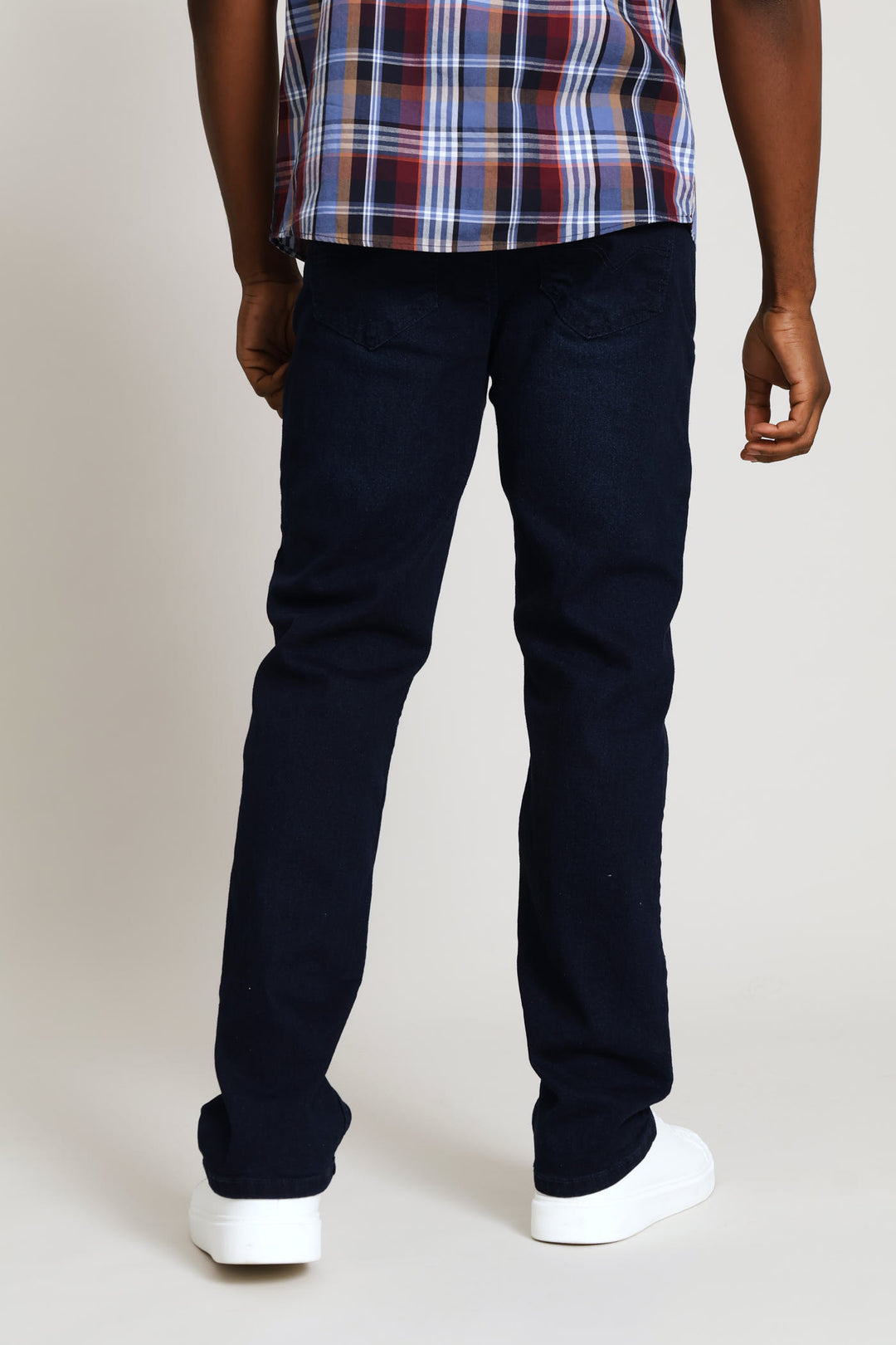Straight Stretch Denim Jean - Blue/Black