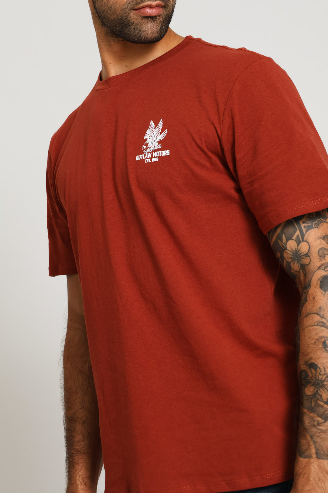 Eagle Chest Print Tee - Ochre