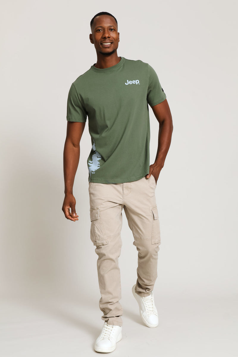 Graphic Tree Tee - Olive