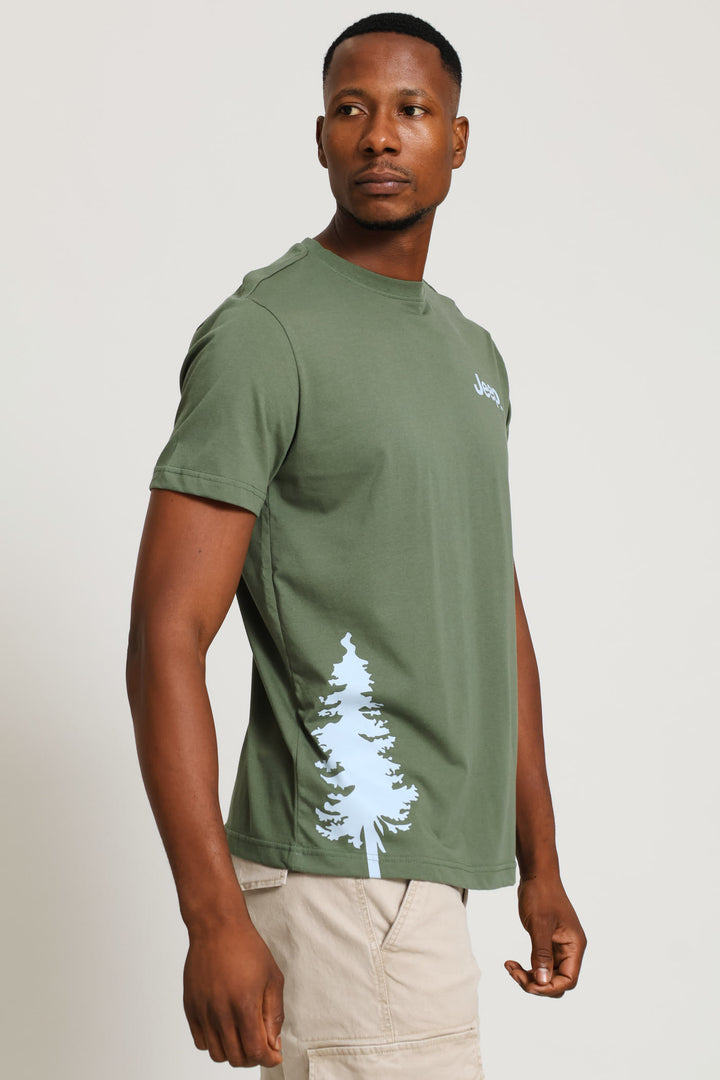 Graphic Tree Tee - Olive