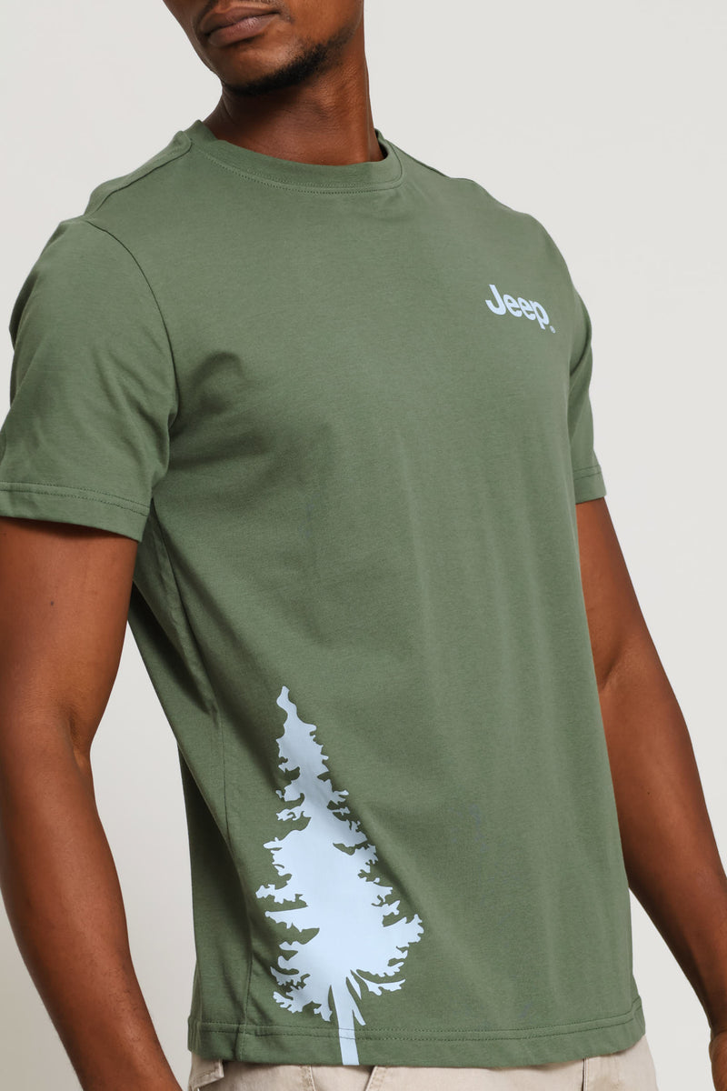 Graphic Tree Tee - Olive
