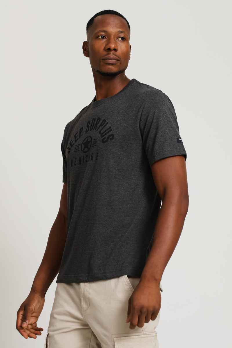 Fashion Graphic Surplus Tee - Charcoal