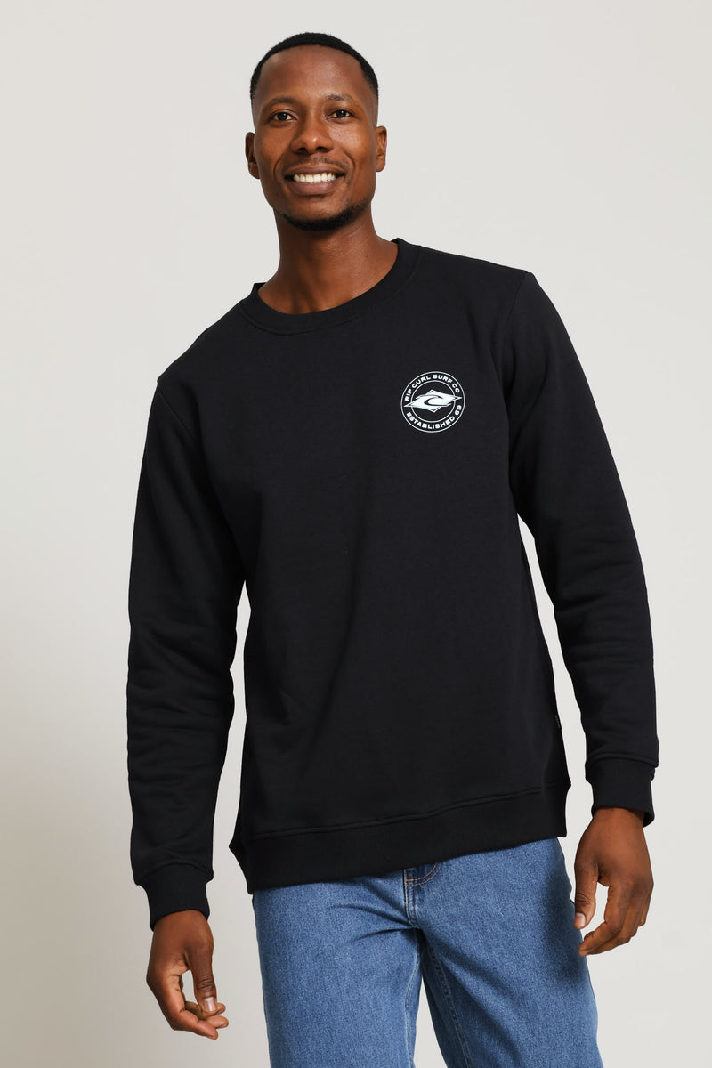 Stapler Crew Top - Black